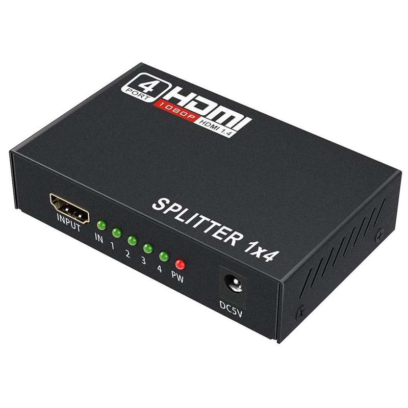 HDMI Splitter 1 in 4 Out Adapter Support 4Kx2K 3D 1080P