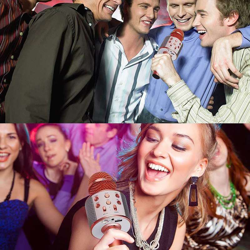 Wireless Microphone Karaoke Speaker For Smartphones - Rose Gold