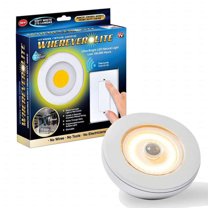 Wireless remote control light that's water resistant and wireless remote works from 50 ft away