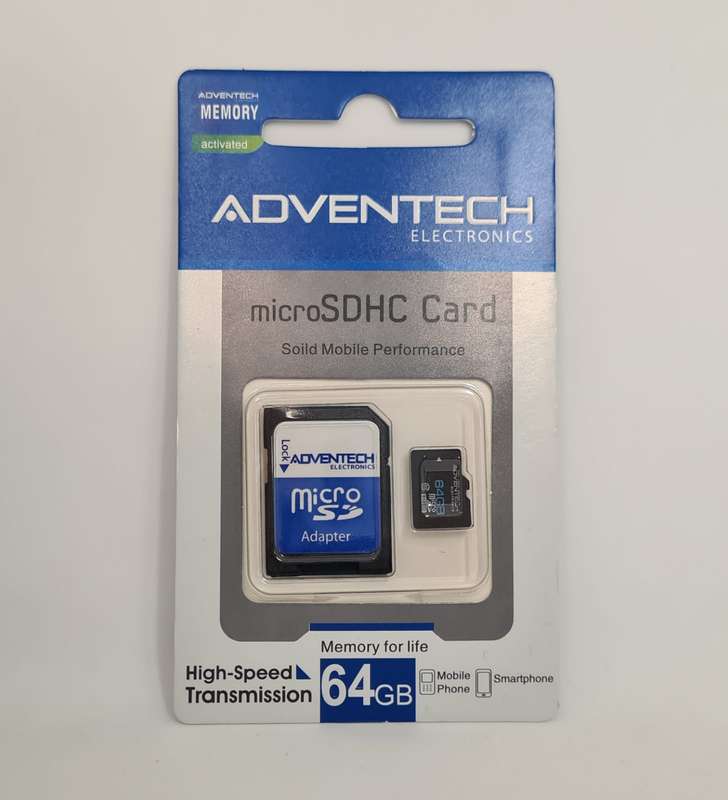 64GB High Speed MicroSDHC Card with Adapter