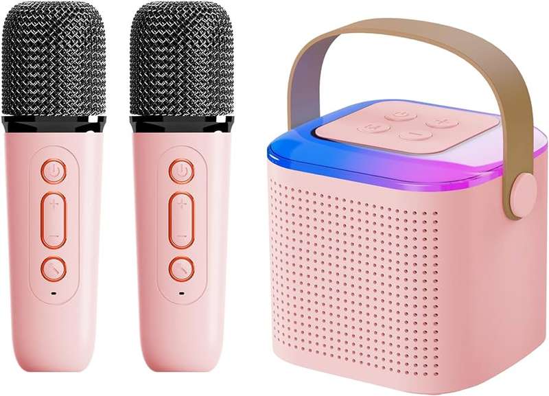 Portable RGB Light Karaoke Machine + Microphone