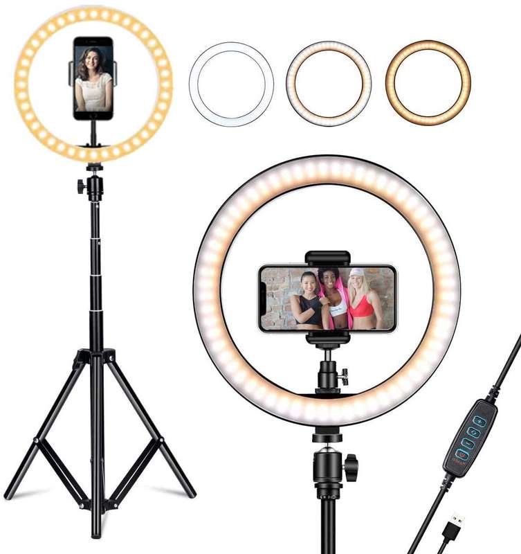 ATTTW-14 Inch Ring Light with 210cm Tripod For Live /Makeup/Studio