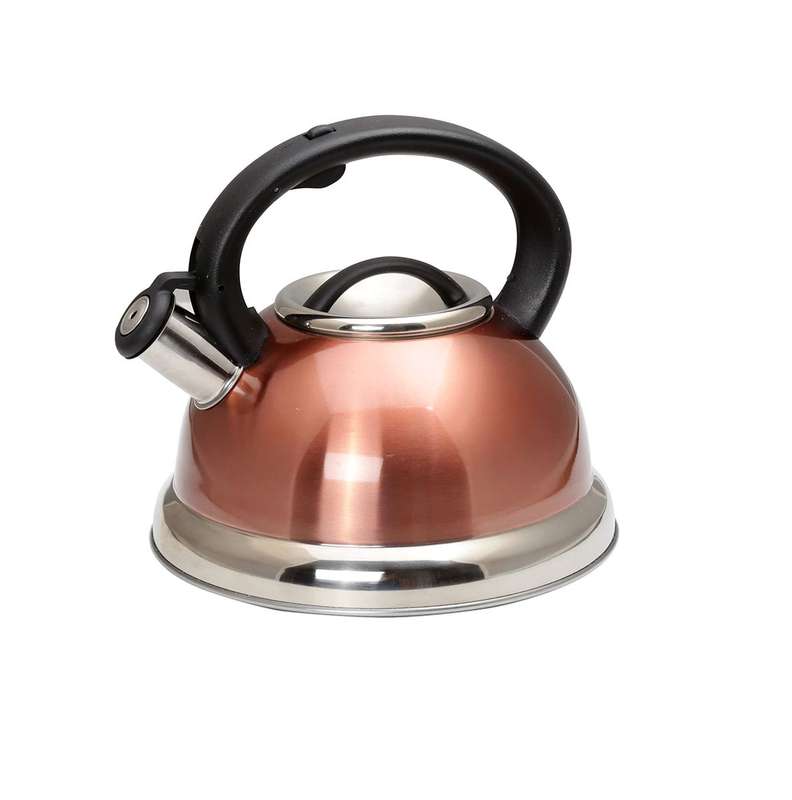 Round Bottomed Stainless Steel Whistling Kettle 2.6L | black | red | blue