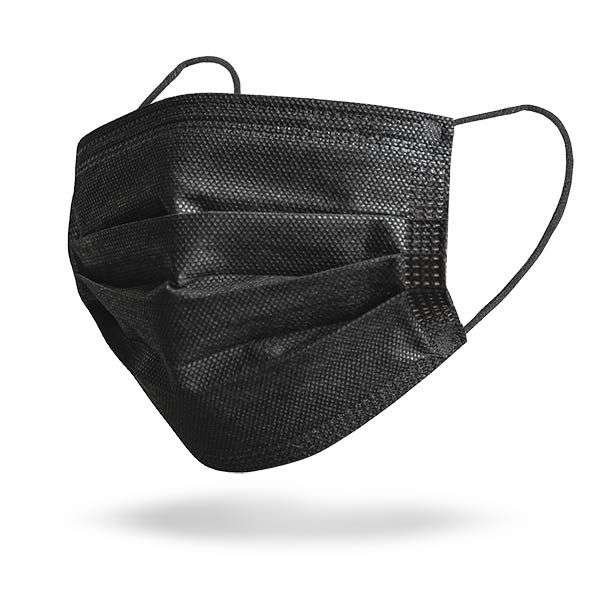 Face Mask - 3-Ply Disposable Masks - Black (Pack of 100)