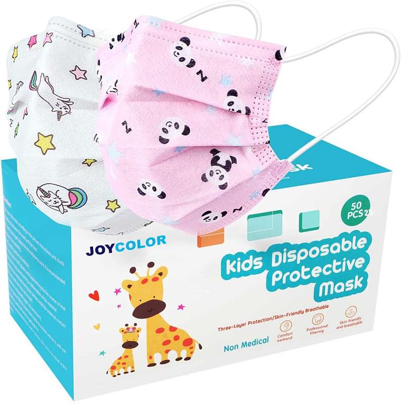 Kids Animal Printed Disposable Face Masks - Panda - 50 Pack