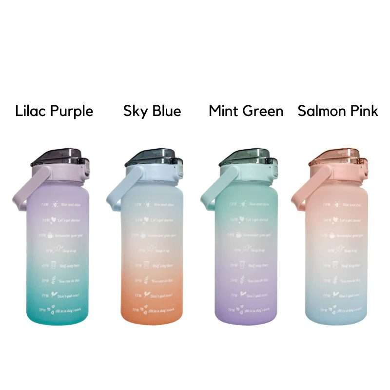 Giant motivational sport water bottle | Colour Graded | 2L | BLUE/ORANGE