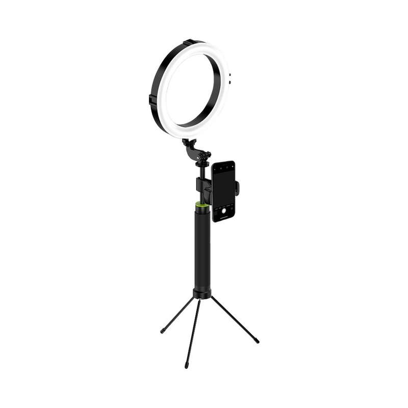 LED Ring Light with Phone Clip and Telescopic Selfie Stick + Tripod B10