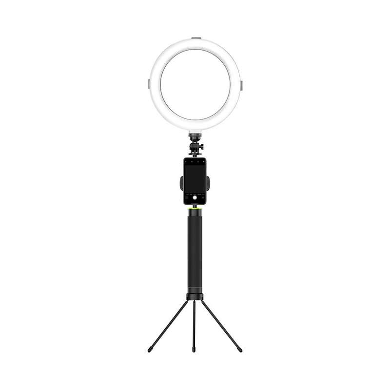 LED Ring Light with Phone Clip and Telescopic Selfie Stick + Tripod B10