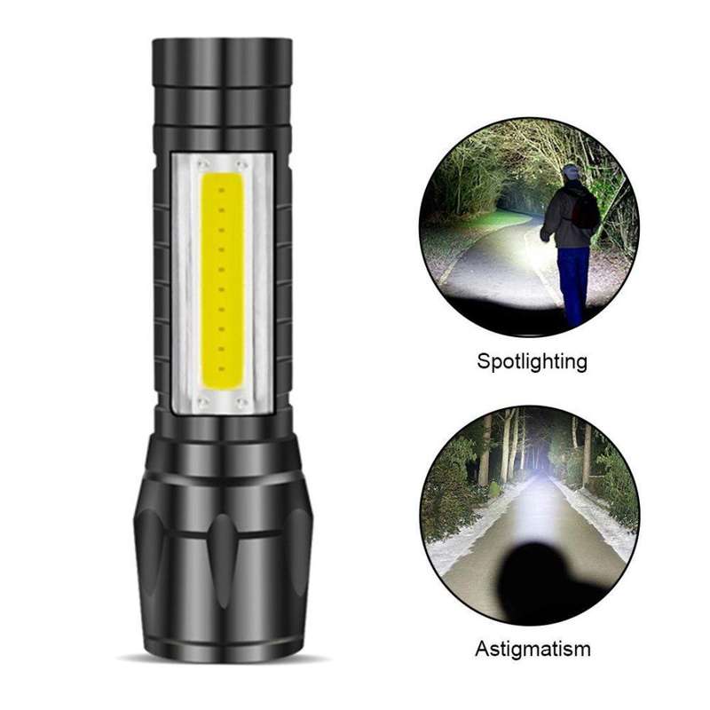Mini Rechargeable Flashlight Torch Build-in Battery