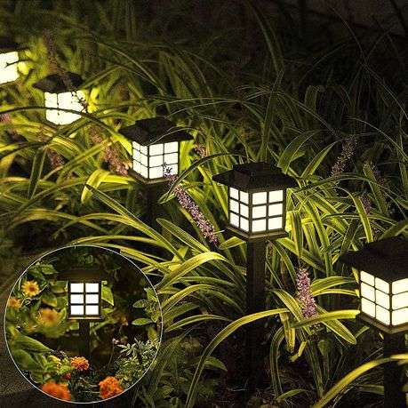 Mini Pagoda Solar Rechargeable Garden Lights  2 Piece