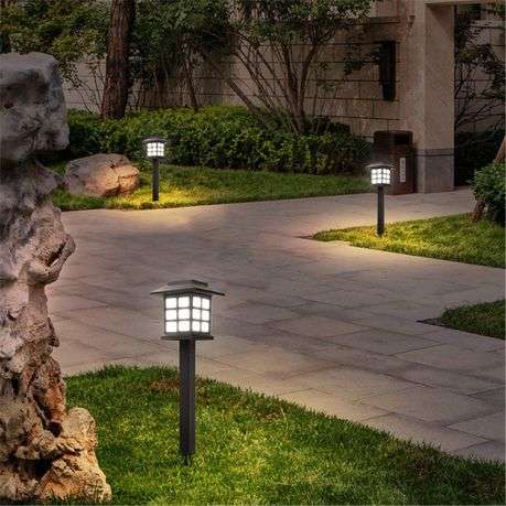 Mini Pagoda Solar Rechargeable Garden Lights  2 Piece