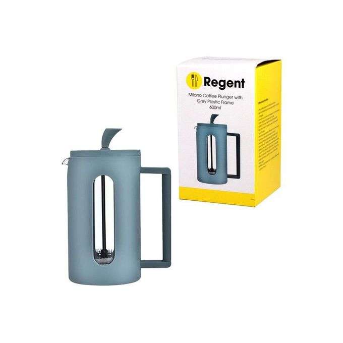 Regent Milano Coffee Plunger With Blue Plastic Frame (600ML)