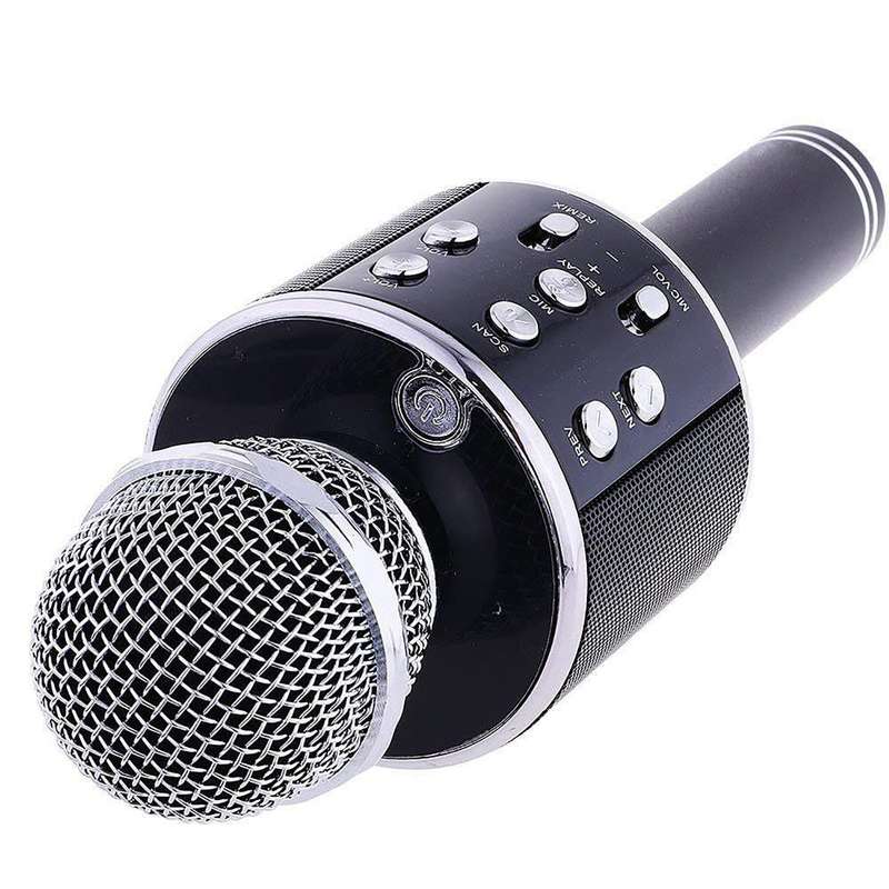Wireless Microphone Karaoke Speaker For Smartphones - Black