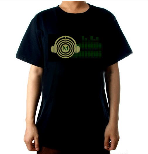 EL Panel Tshirts: Sound activated Light up Tshirt | M Music