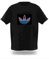 EL Panel Tshirts: Sound activated Light up Tshirt | Leaf Design