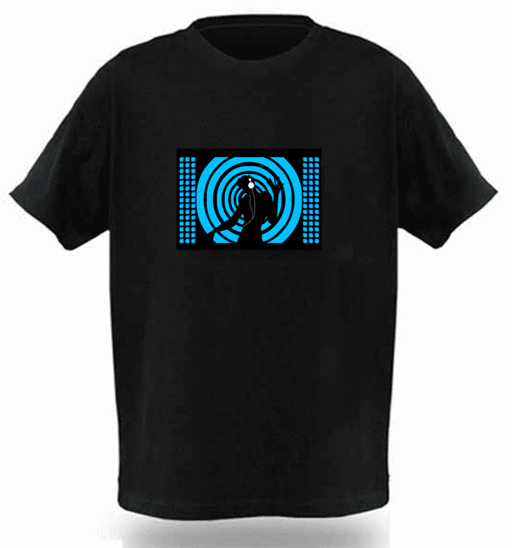 EL Panel Tshirts: Sound activated Light up Tshirt | DJ Blue