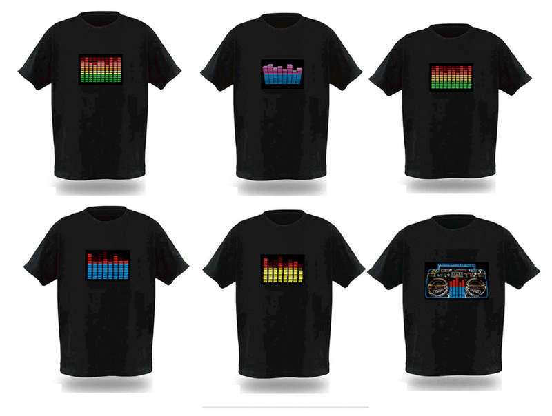 EL Panel Tshirts: Sound activated Light up Tshirt DJ PRINT