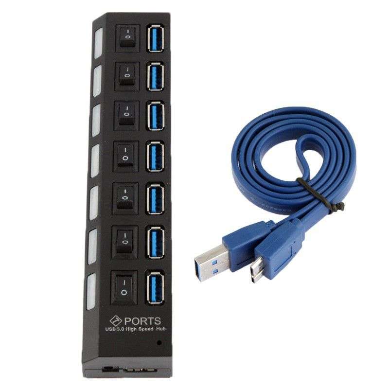 Tuff-Luv 7 Port USB 3.0 Hub - Black