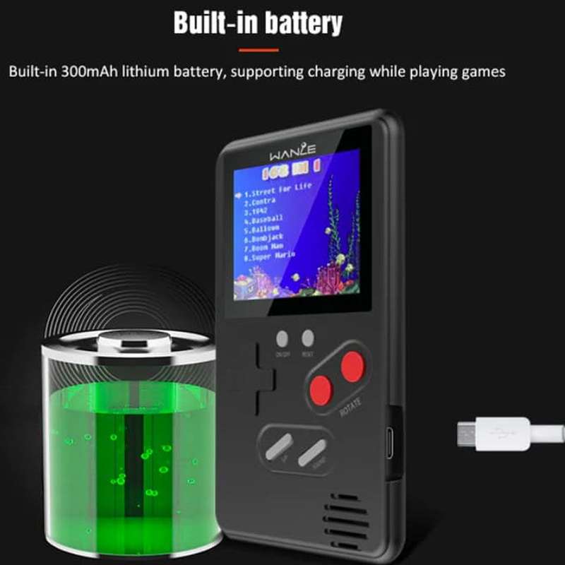 Wanle 500-in-1 Classic 8-Bit Retro Rechargeable Game Boy UNBOXED Various colours