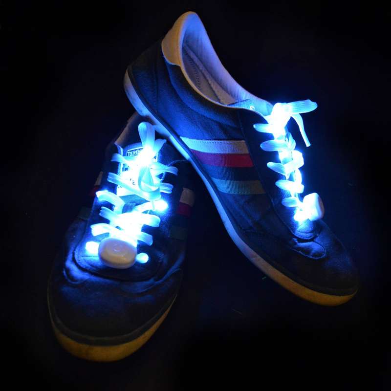 LED Flashing Shoelaces | Battery operated - White