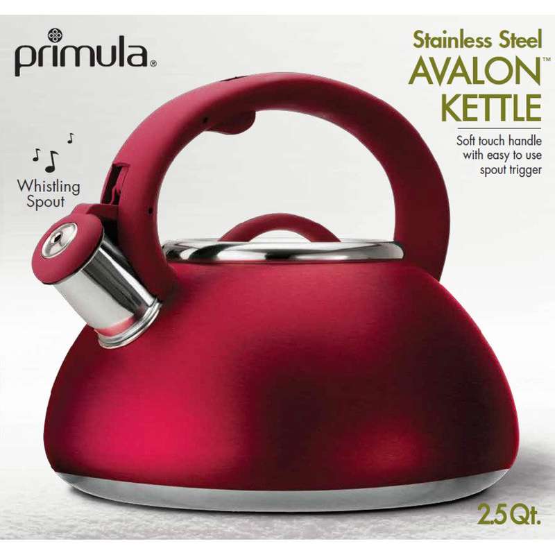 Round Bottomed Stainless Steel Whistling Kettle 2.6L | black | red | blue