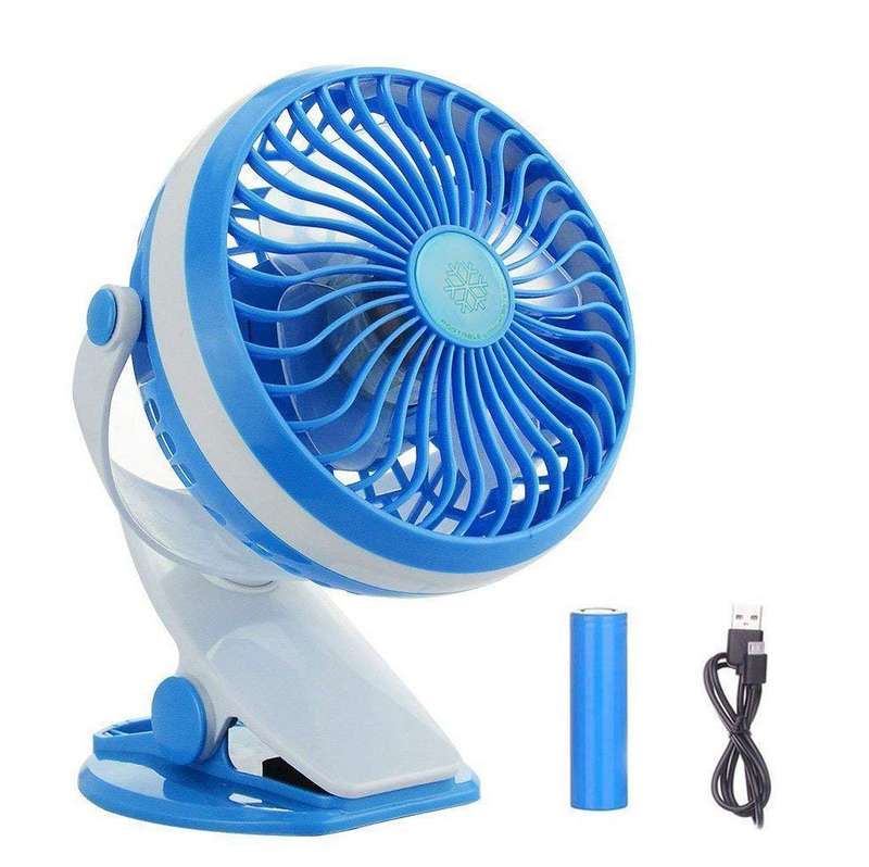 Small Rechargeable USB Portable Clip on Mini Desk and Table Fan