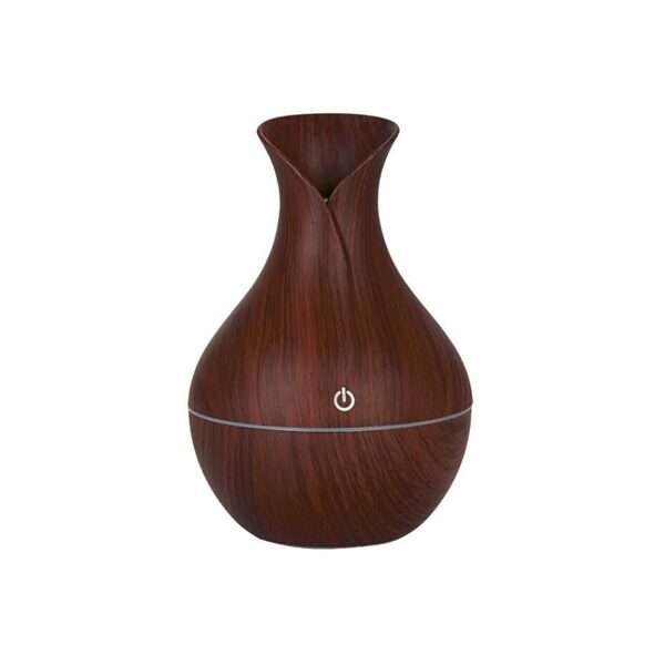 Mini LED Humidifier in dark or light wood colour with USB power cable