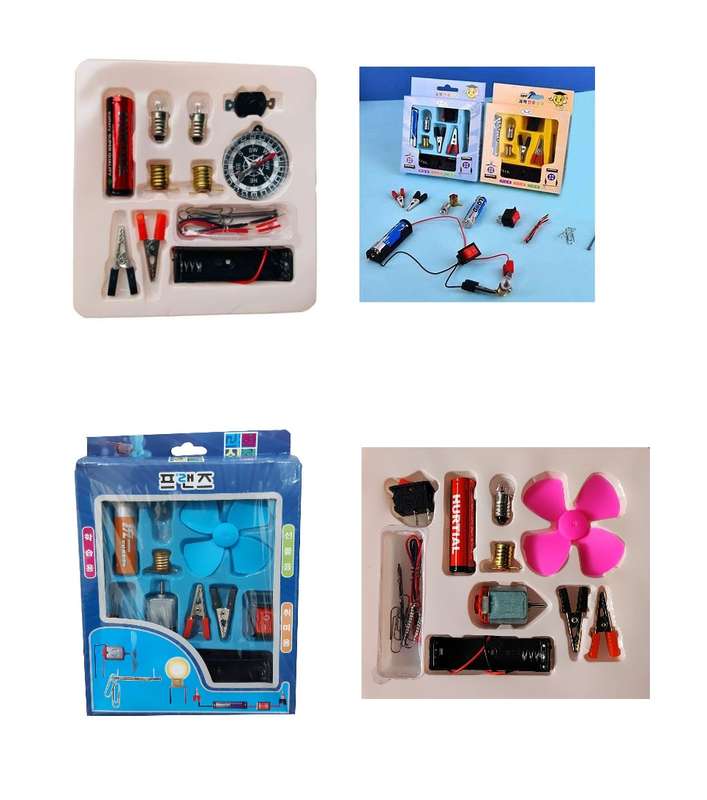 Kids DIY Electric Circuit Kits | With bulb fan and compass | Includes 3 different kits