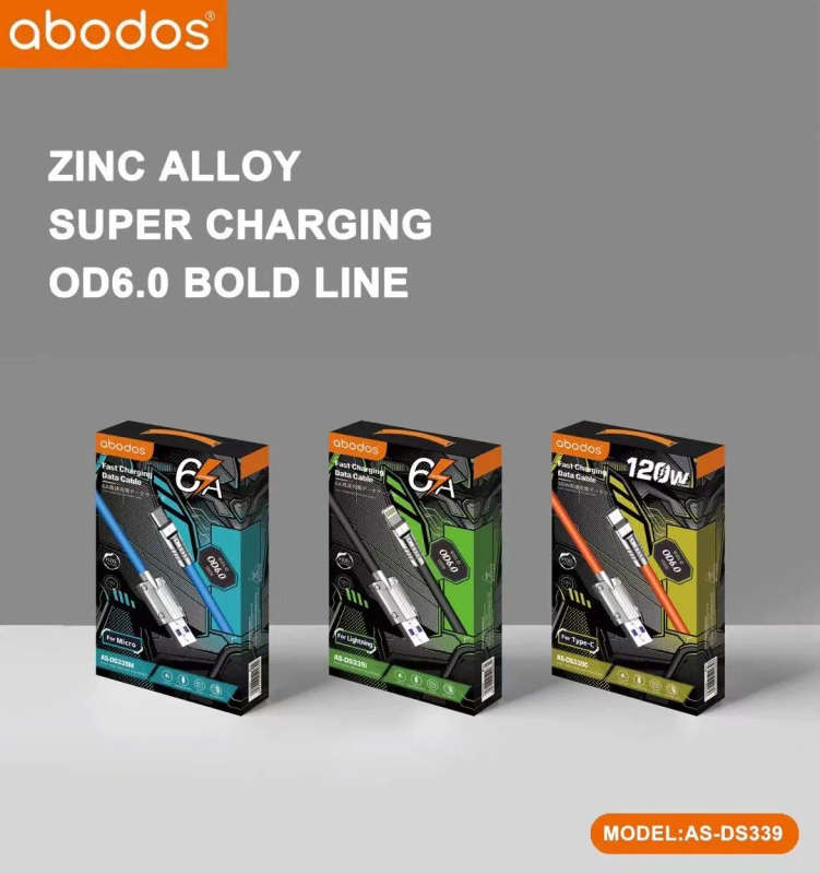 Abodos Fast Charging Data Cable Fully compatible With Data Cable 120W Pack of 3 AS-DS375 (Type - ...