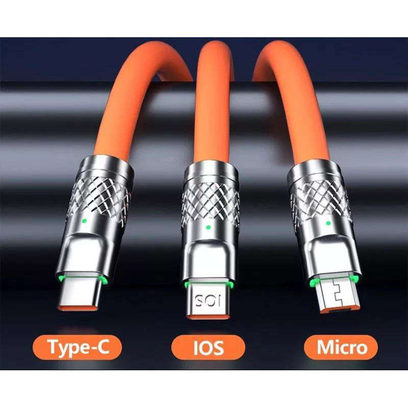 Abodos Fast Charging Data Cable Fully compatible With Data Cable 120W Pack of 3 AS-DS375 (Type - ...