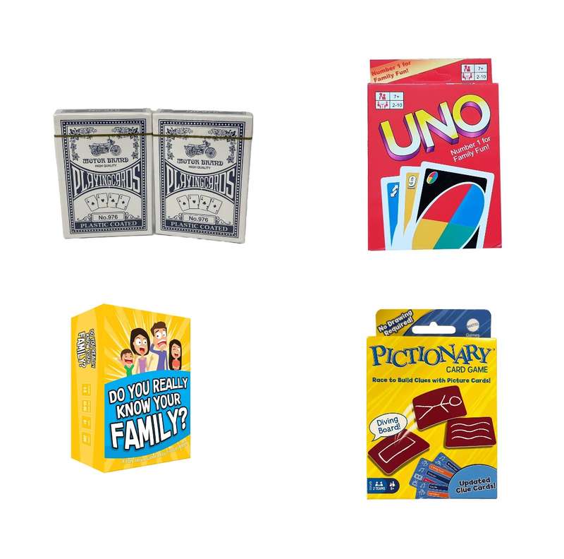 Family Game Night Card Pack | 4 pack Card Game Bundle for Family Game Night