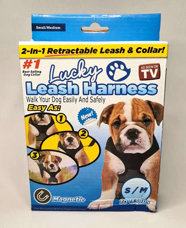Magnetic Retractable Pet Leash Harness 2-in-1 Lucky Leash for a small dogwith LED Light Up collar...