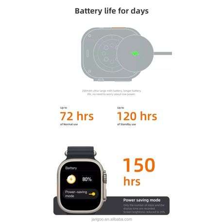 HZ8 - Ultra Max Smart Watch Mobile Device Users- Grey/Silver
