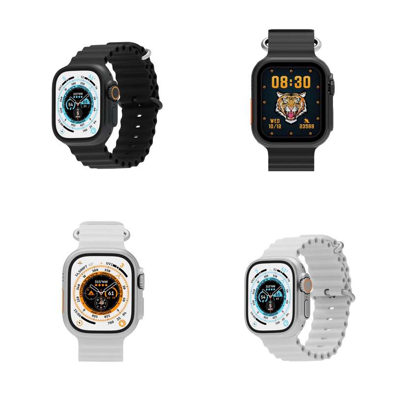 HZ8 - Ultra Max Smart Watch Mobile Device Users- Grey/Silver