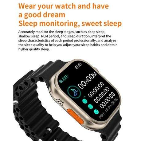 HZ8 - Ultra Max Smart Watch Mobile Device Users- Grey/Silver