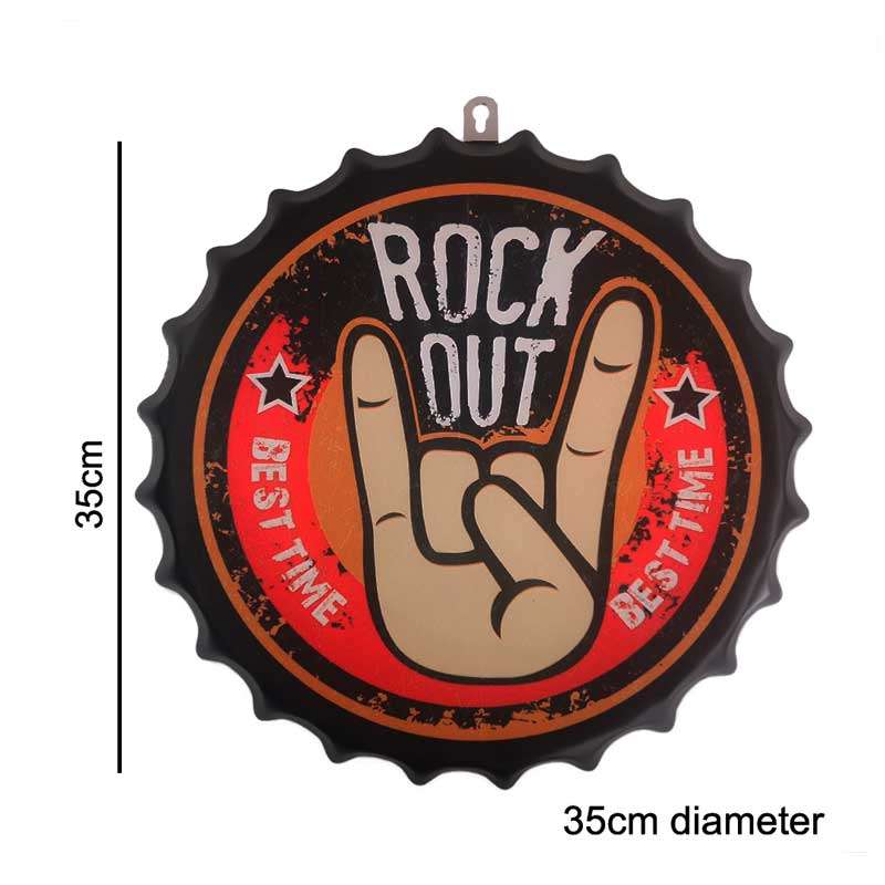 Rock Out Bottle Cap Wall Decor