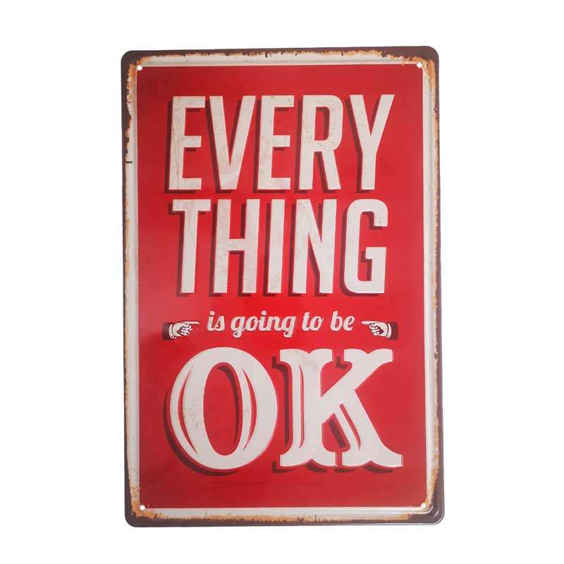 Vintage Metal Motivational Wall Sign
