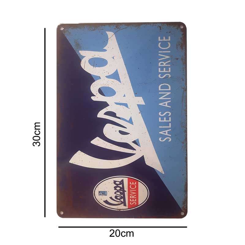 Vintage Metal Vespa Wall Sign