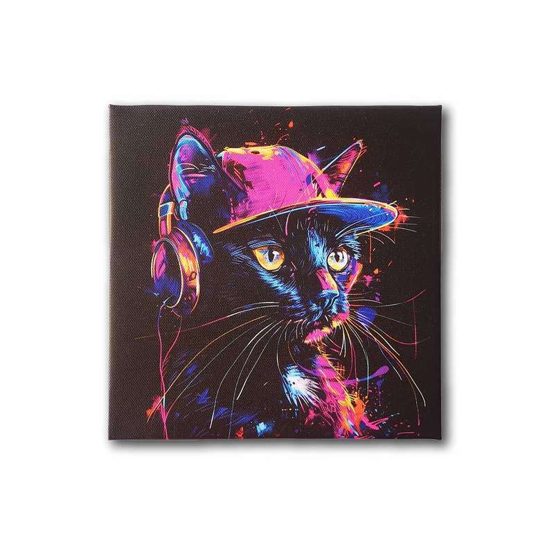 Black Cat Canvas Wall Art