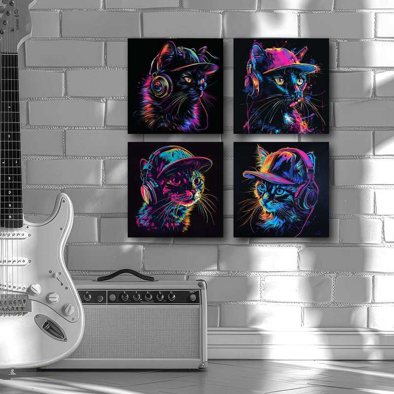 Black Cat Canvas Wall Art