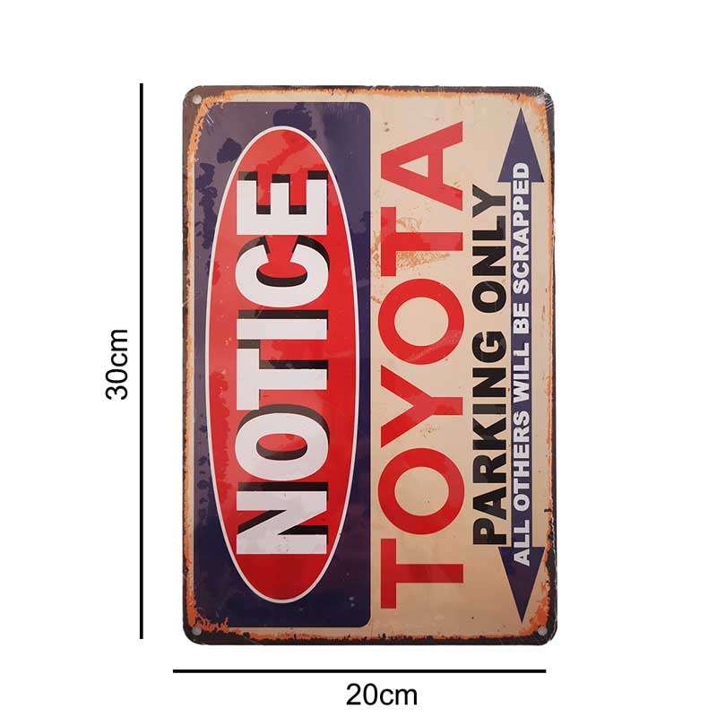 Vintage Metal Toyota Parking Wall Sign