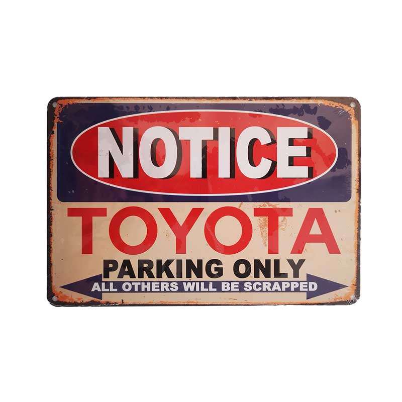Vintage Metal Toyota Parking Wall Sign