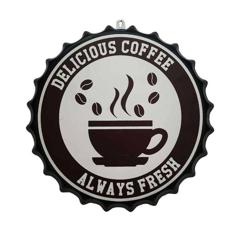 Coffee Shop Bottle Cap Wall Signage