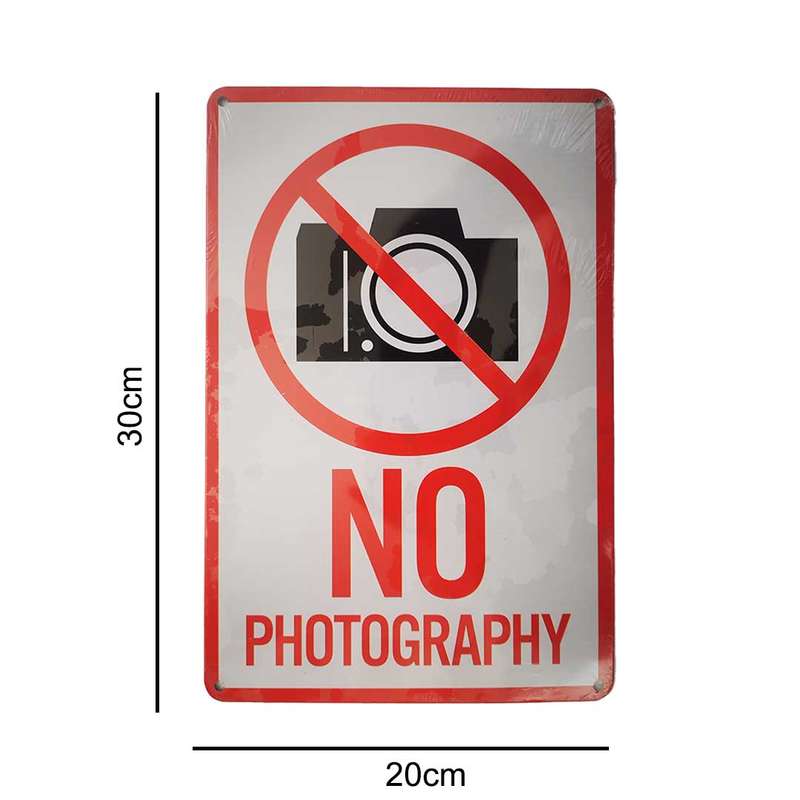 Metal No Photography Wall Sign