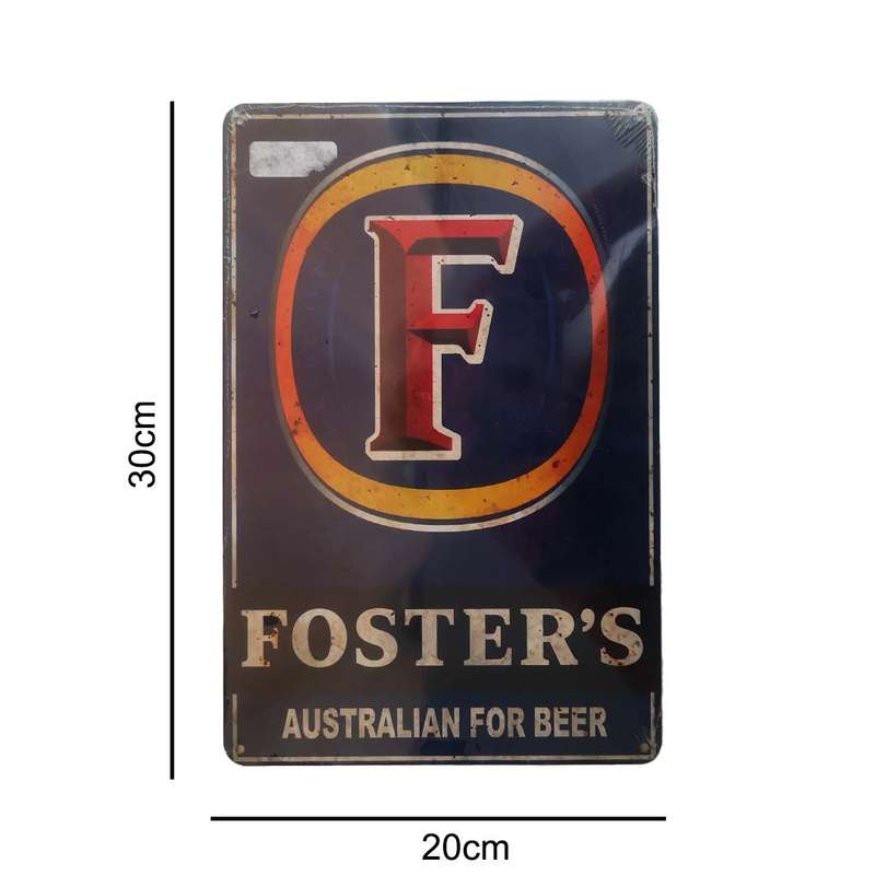 Vintage Metal Fosters Australian for Beer Wall Sign