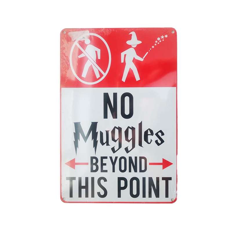 Metal Harry Potter Wall Sign - No Muggles Beyond This Point