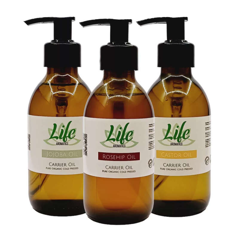 Castor Oil - Jojoba Oil - Rosehip Oil Bundle Pack