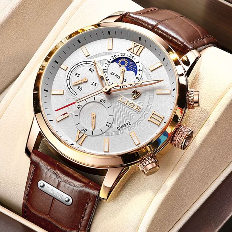 LIGE 8932 Moon Phase Sports Watch - LIGE Watches