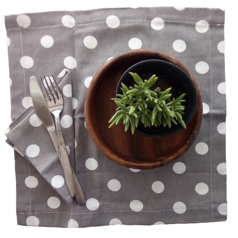 Grey Spotted Cocktail Napkins
