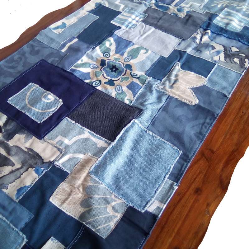 Blue Patchwork Table Runner